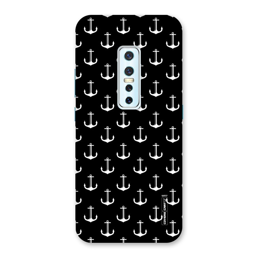 White And Black Anchor Pattern Back Case for Vivo V17 Pro