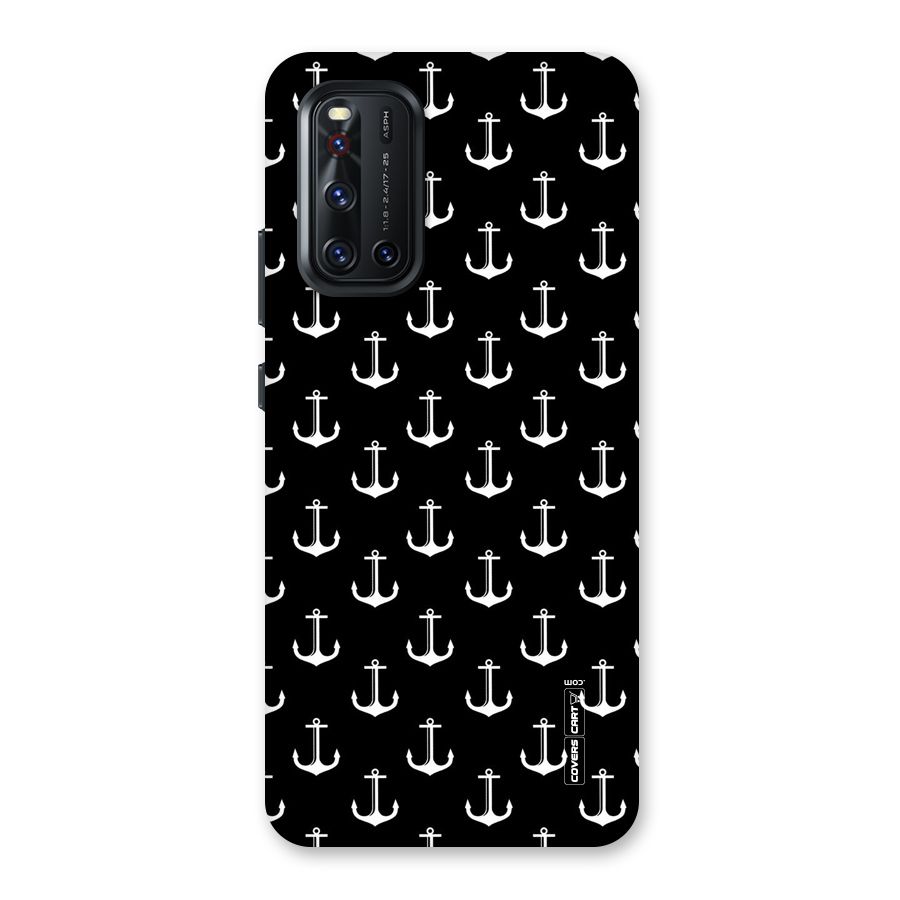 White And Black Anchor Pattern Back Case for Vivo V19