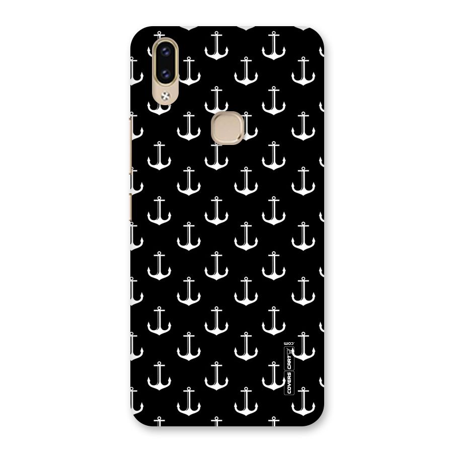 White And Black Anchor Pattern Back Case for Vivo V9 Youth