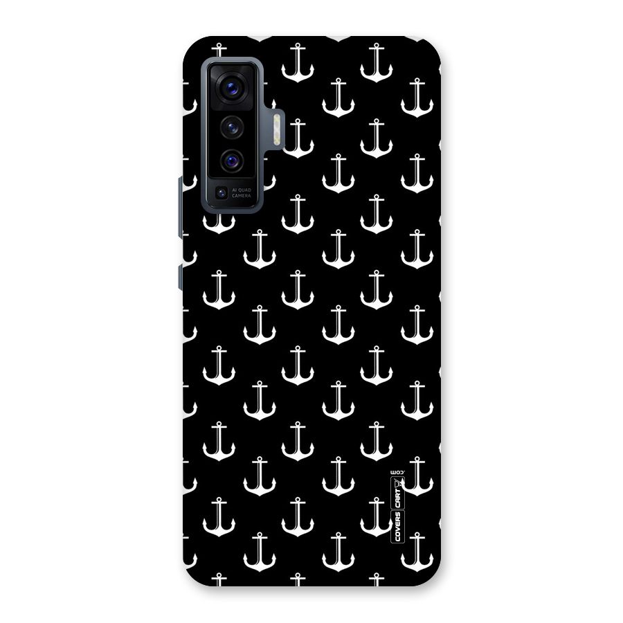 White And Black Anchor Pattern Back Case for Vivo X50