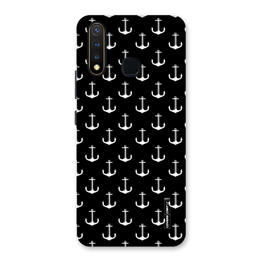 White And Black Anchor Pattern Back Case for Vivo Y19