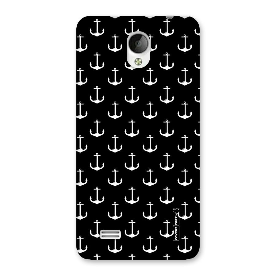 White And Black Anchor Pattern Back Case for Vivo Y21