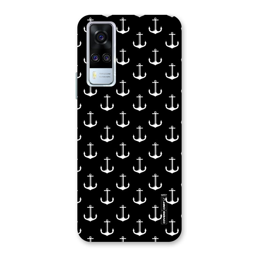 White And Black Anchor Pattern Back Case for Vivo Y31