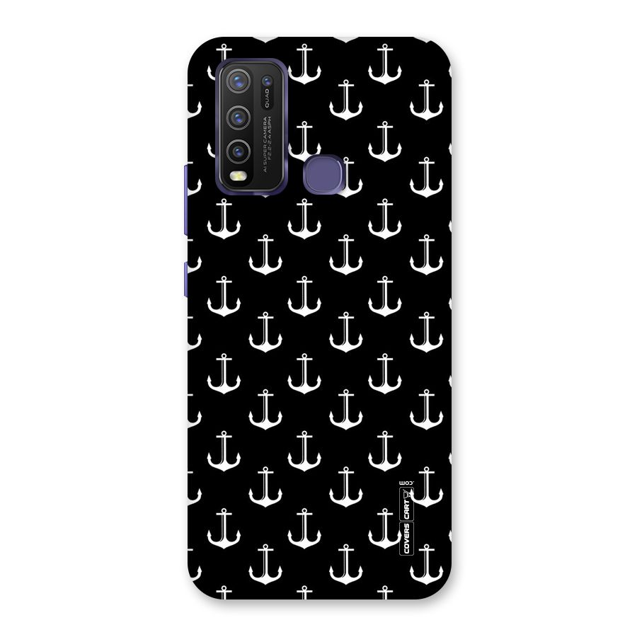White And Black Anchor Pattern Back Case for Vivo Y50
