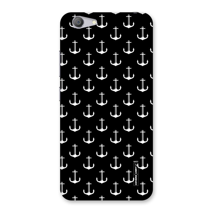 White And Black Anchor Pattern Back Case for Vivo Y53