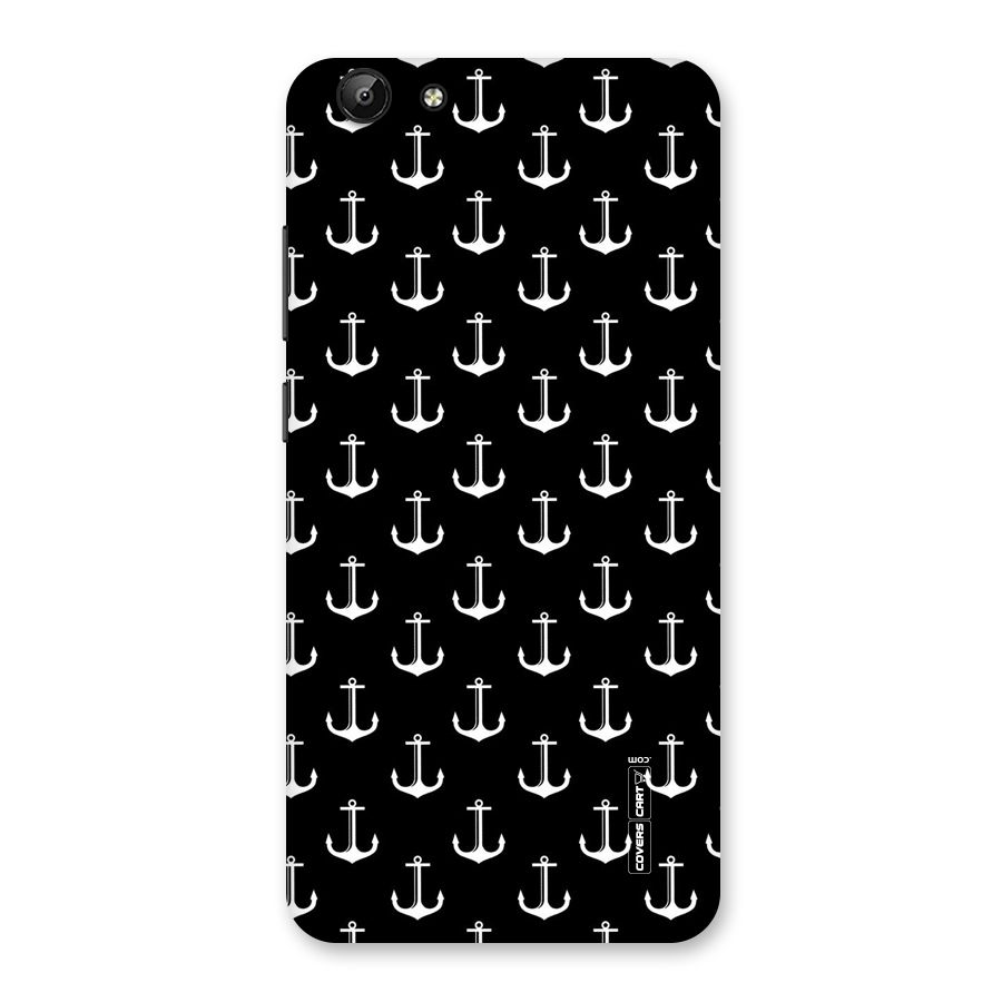 White And Black Anchor Pattern Back Case for Vivo Y69