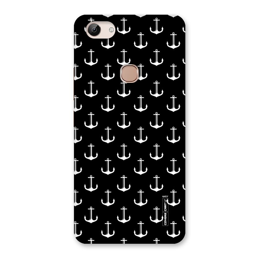 White And Black Anchor Pattern Back Case for Vivo Y83