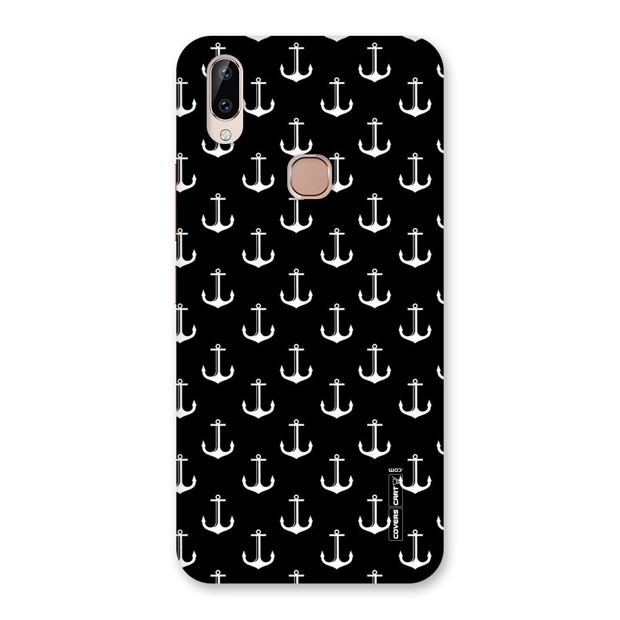 White And Black Anchor Pattern Back Case for Vivo Y83 Pro