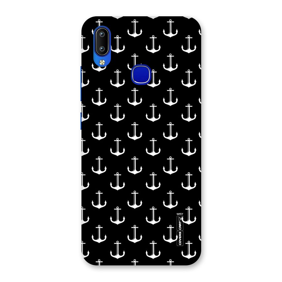 White And Black Anchor Pattern Back Case for Vivo Y91