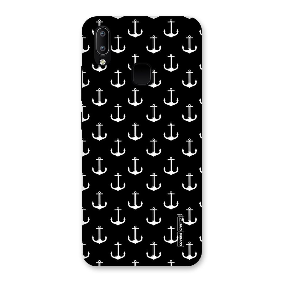 White And Black Anchor Pattern Back Case for Vivo Y93