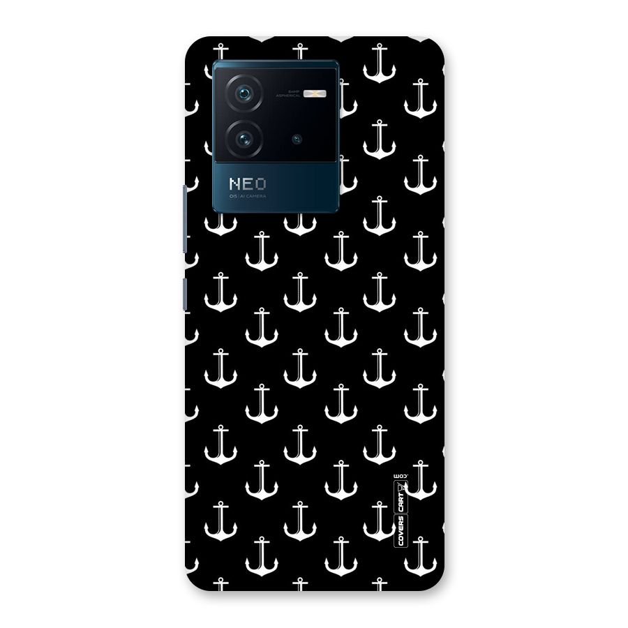 White And Black Anchor Pattern Back Case for Vivo iQOO Neo 6 5G