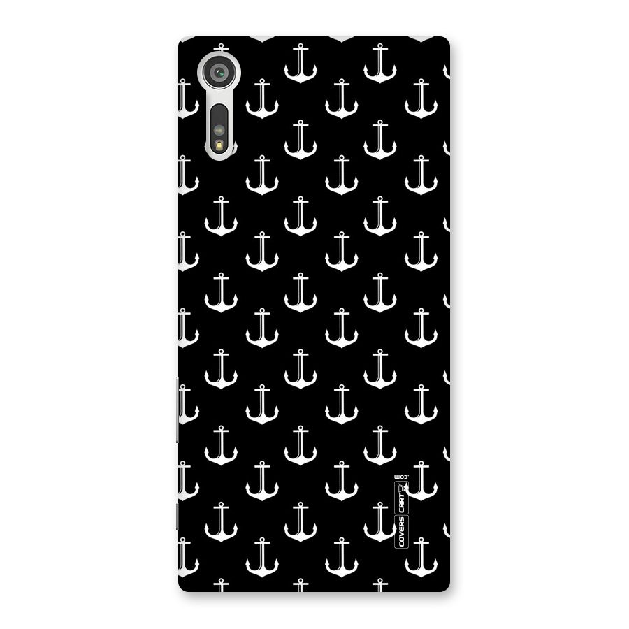 White And Black Anchor Pattern Back Case for Xperia XZ