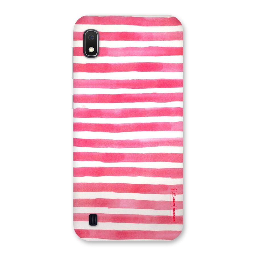 White And Pink Stripes Back Case for Galaxy A10