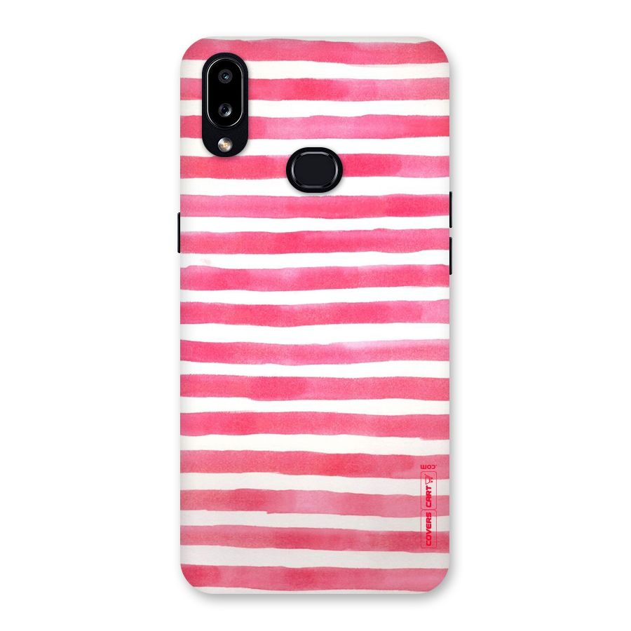 White And Pink Stripes Back Case for Galaxy A10s