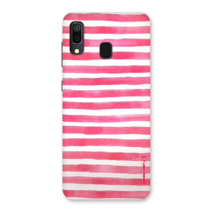 White And Pink Stripes Back Case for Galaxy A30