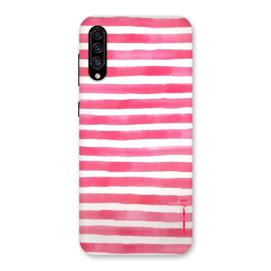 White And Pink Stripes Back Case for Galaxy A30s