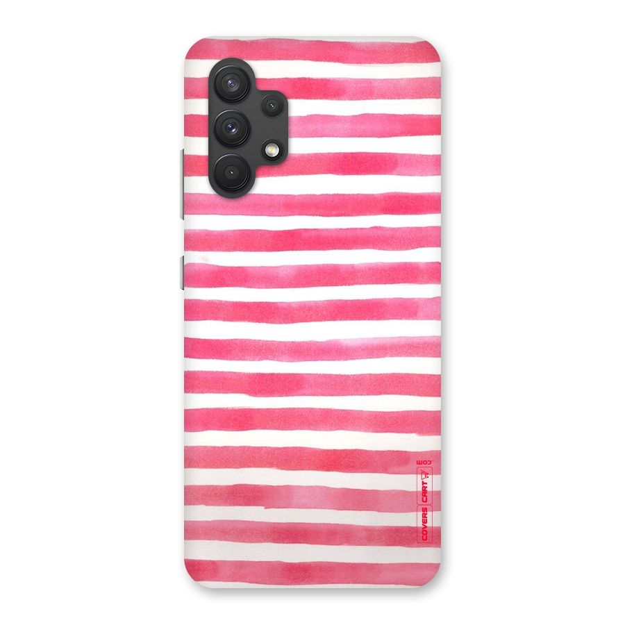 White And Pink Stripes Back Case for Galaxy A32