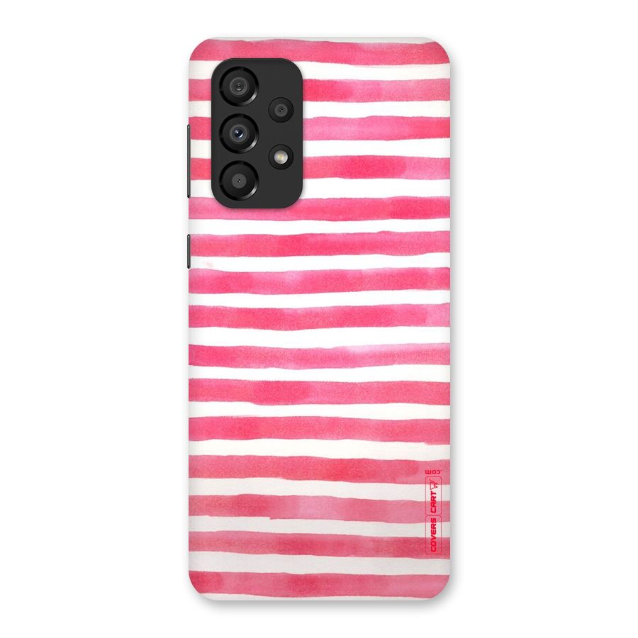 White And Pink Stripes Back Case for Galaxy A33 5G