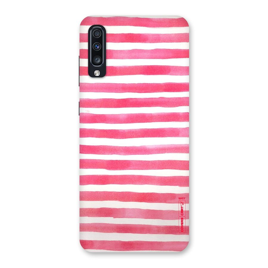White And Pink Stripes Back Case for Galaxy A70