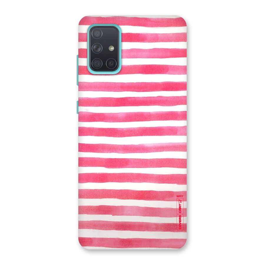 White And Pink Stripes Back Case for Galaxy A71
