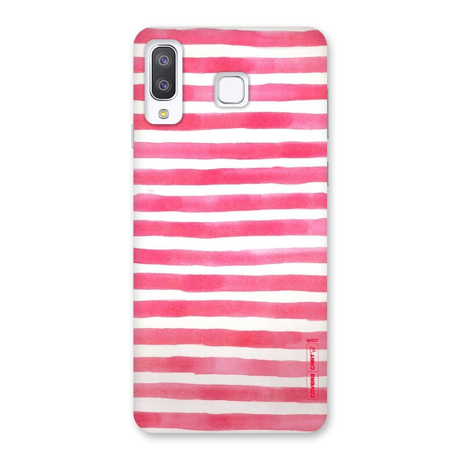 White And Pink Stripes Back Case for Galaxy A8 Star
