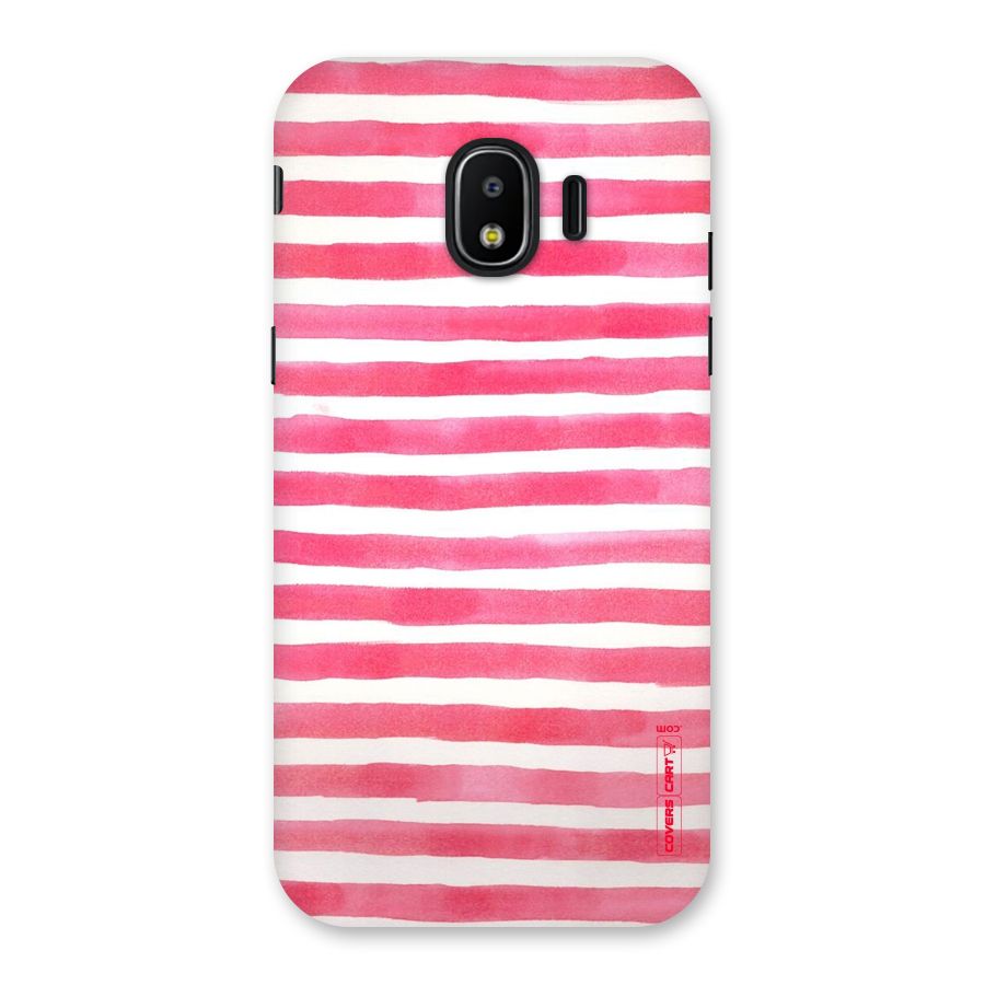 White And Pink Stripes Back Case for Galaxy J2 Pro 2018