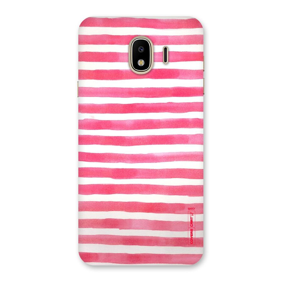 White And Pink Stripes Back Case for Galaxy J4