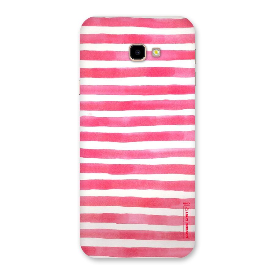 White And Pink Stripes Back Case for Galaxy J4 Plus