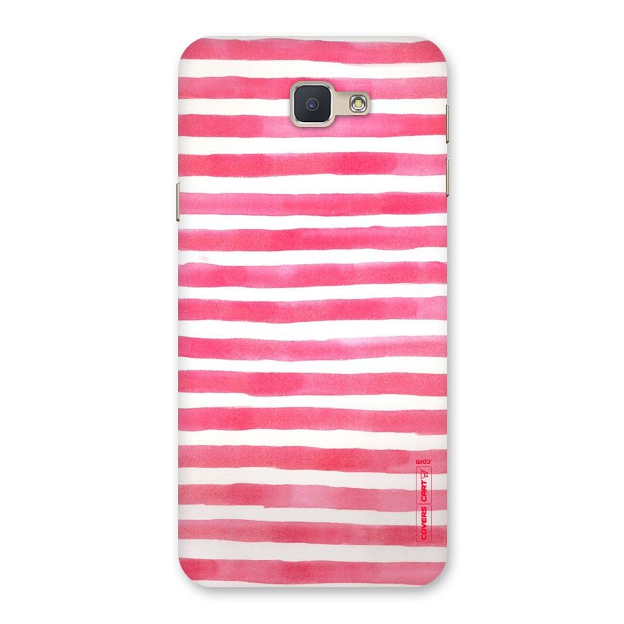 White And Pink Stripes Back Case for Galaxy J5 Prime