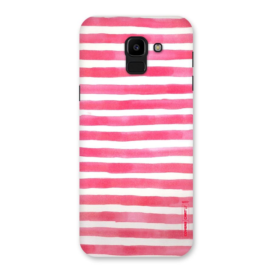 White And Pink Stripes Back Case for Galaxy J6