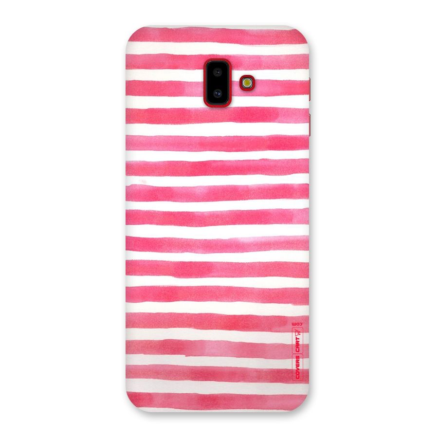 White And Pink Stripes Back Case for Galaxy J6 Plus