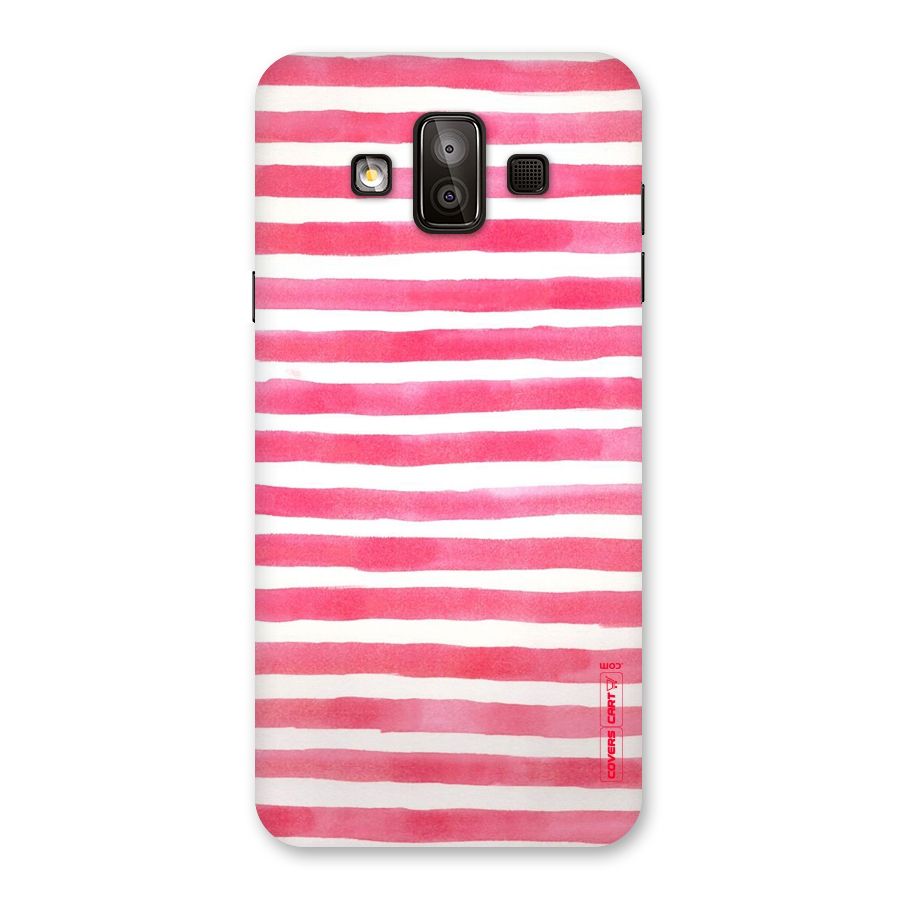 White And Pink Stripes Back Case for Galaxy J7 Duo