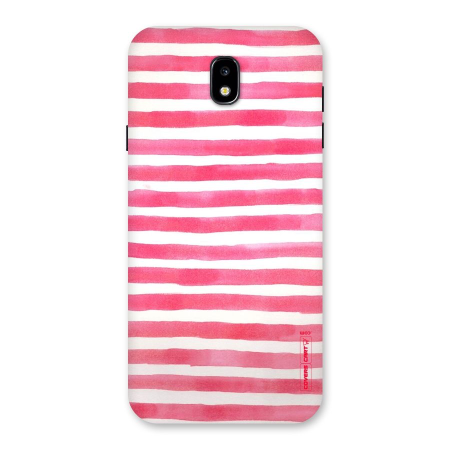 White And Pink Stripes Back Case for Galaxy J7 Pro