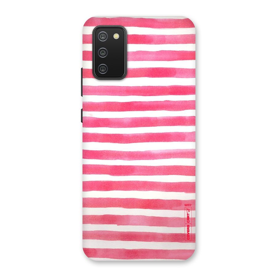 White And Pink Stripes Back Case for Galaxy M02s