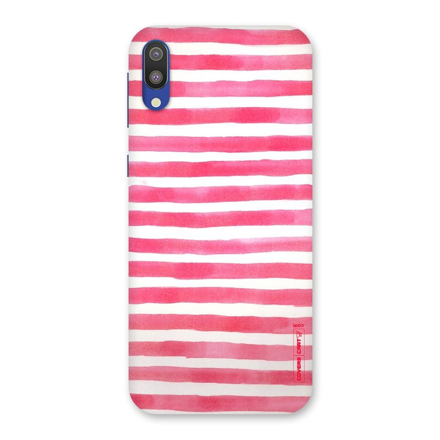 White And Pink Stripes Back Case for Galaxy M10