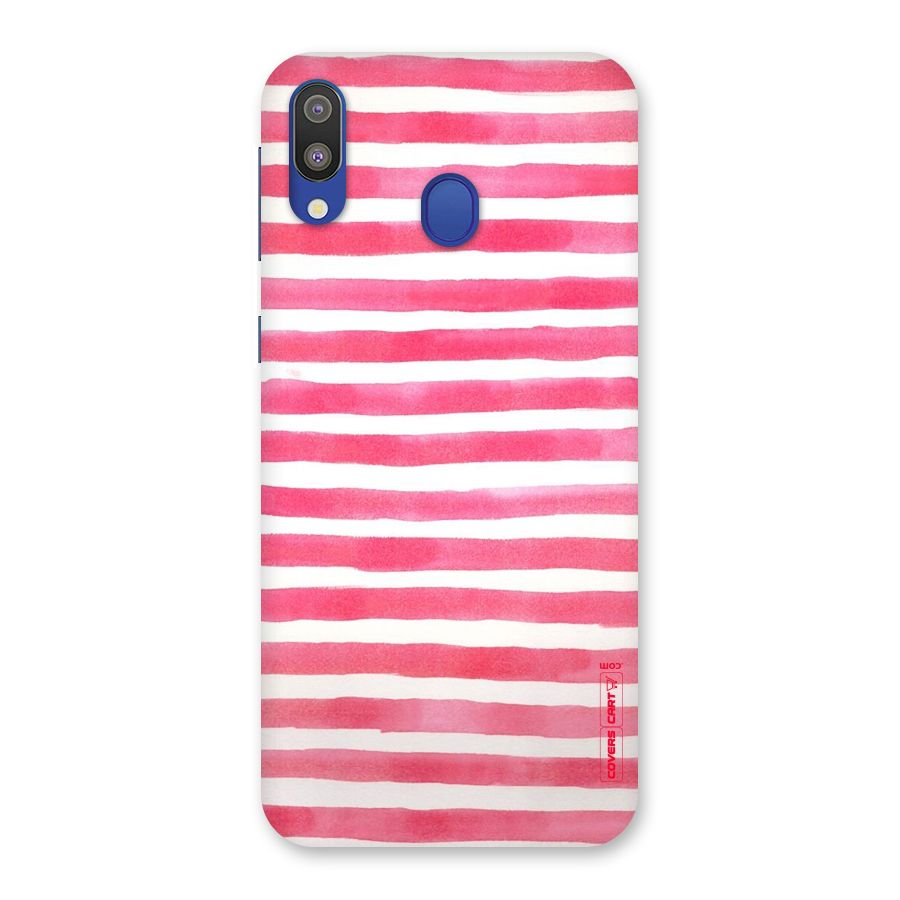 White And Pink Stripes Back Case for Galaxy M20