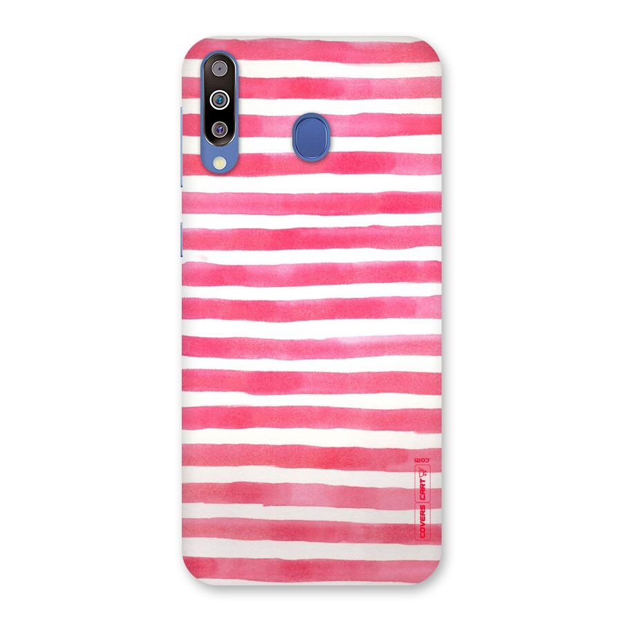 White And Pink Stripes Back Case for Galaxy M30