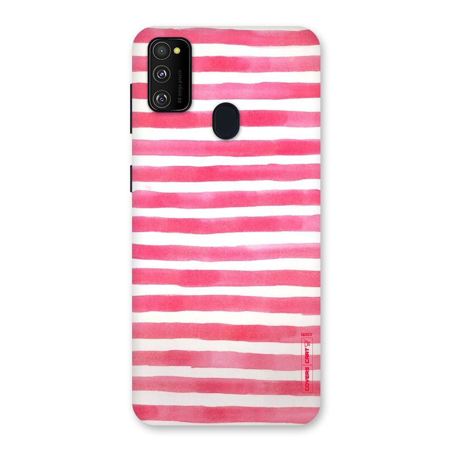White And Pink Stripes Back Case for Galaxy M30s