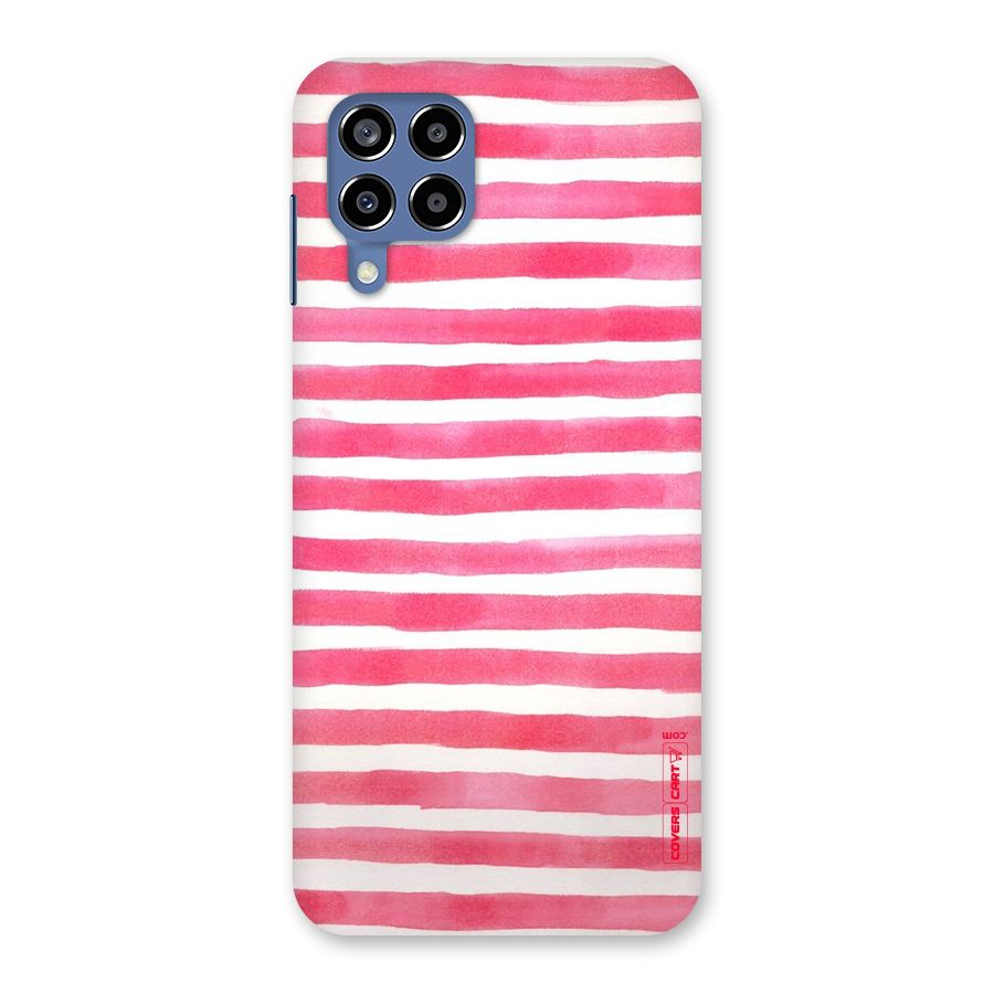 White And Pink Stripes Back Case for Galaxy M53 5G