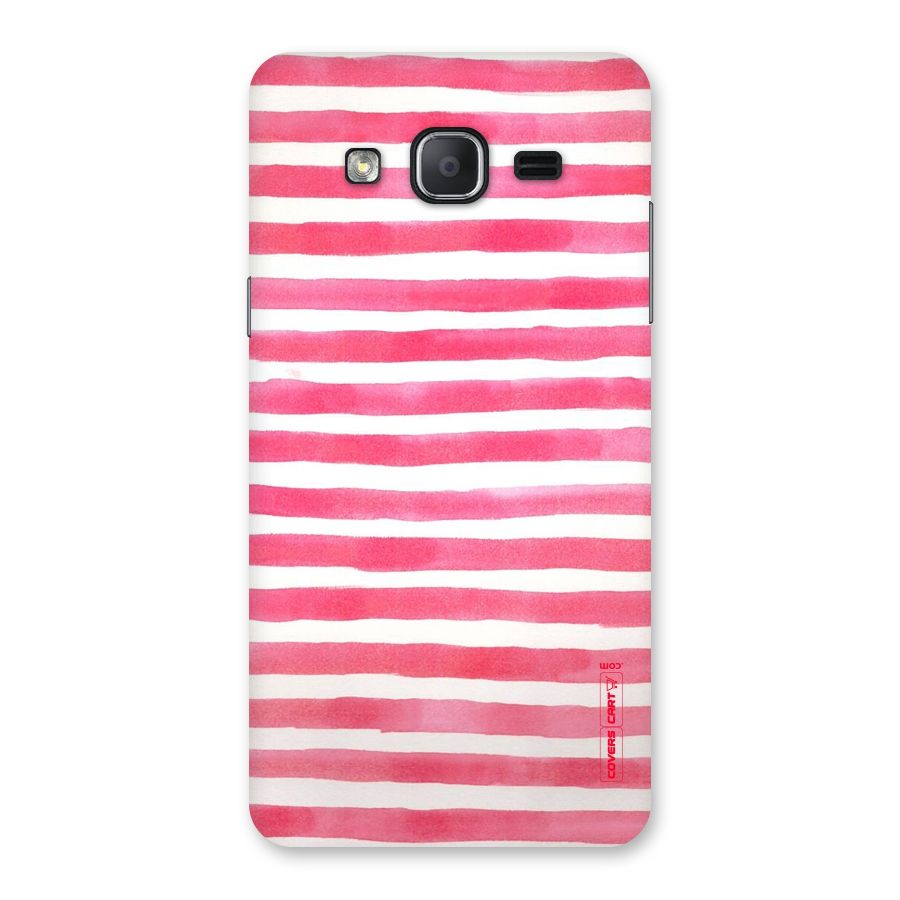 White And Pink Stripes Back Case for Galaxy On7 2015