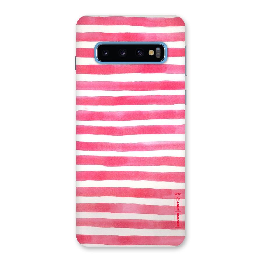 White And Pink Stripes Back Case for Galaxy S10