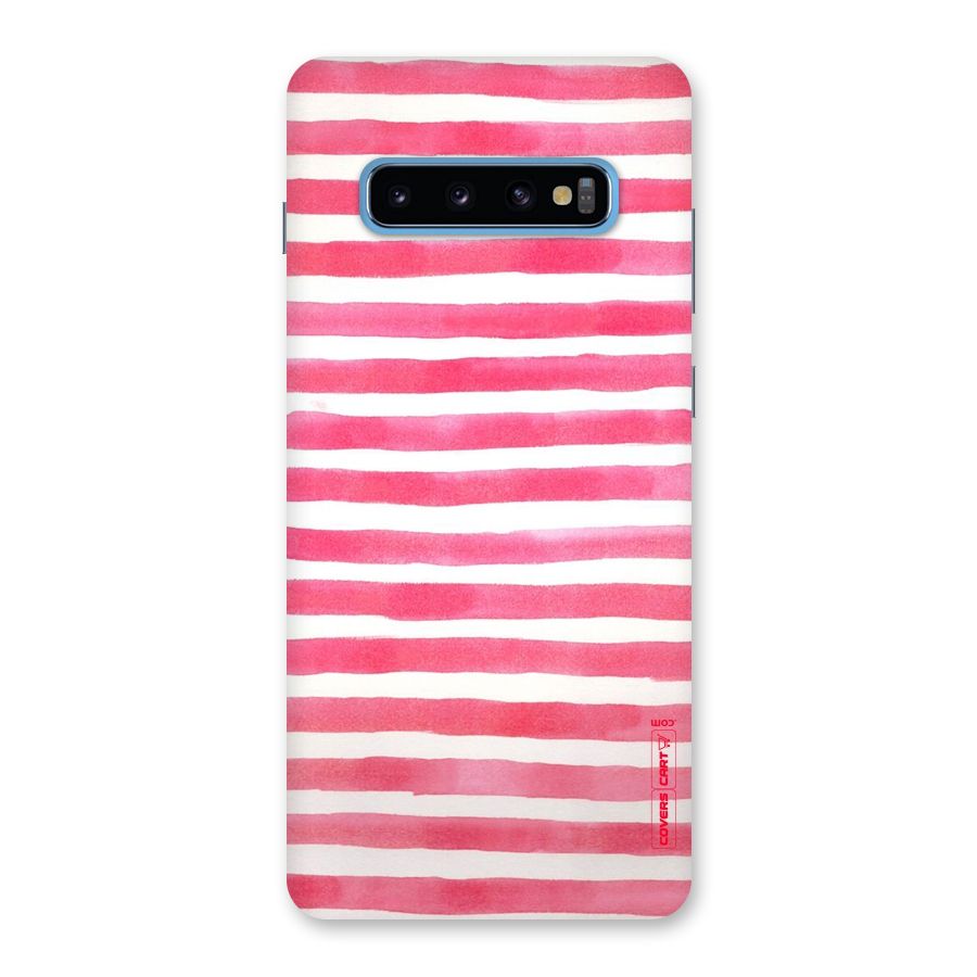 White And Pink Stripes Back Case for Galaxy S10 Plus