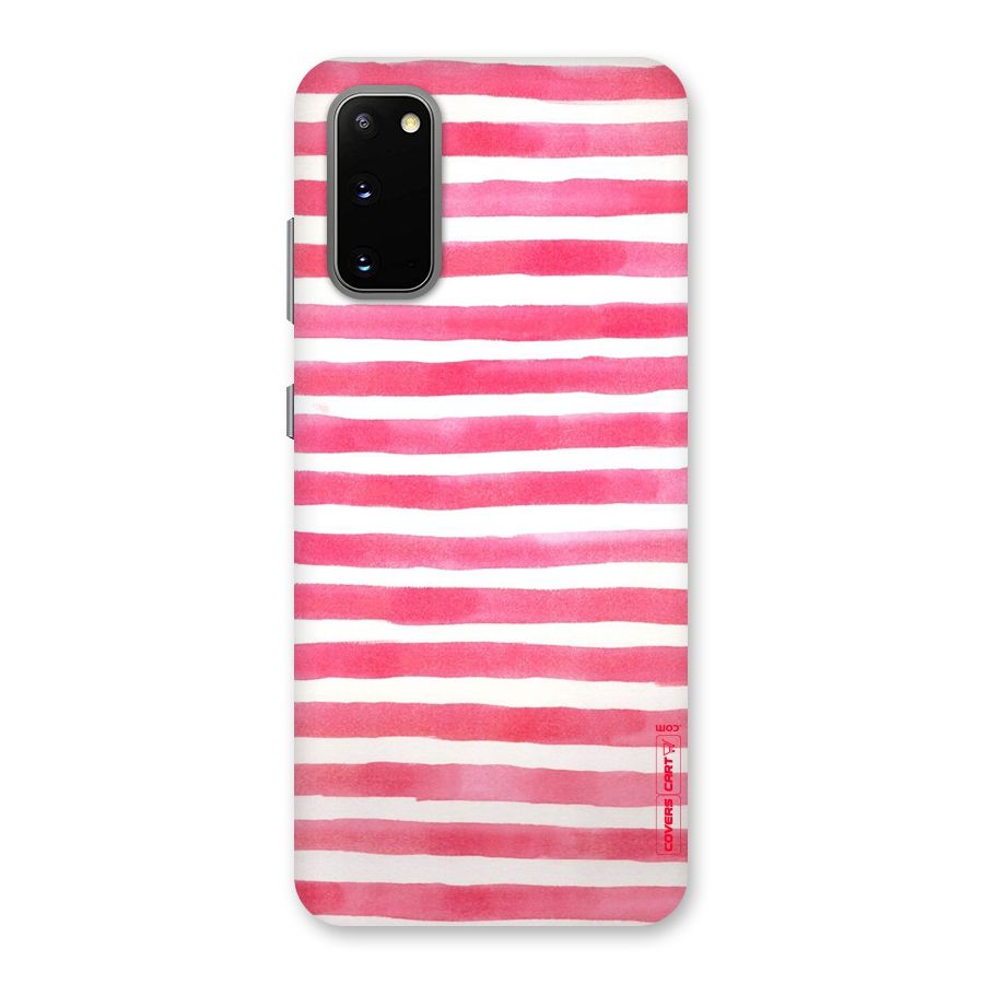 White And Pink Stripes Back Case for Galaxy S20