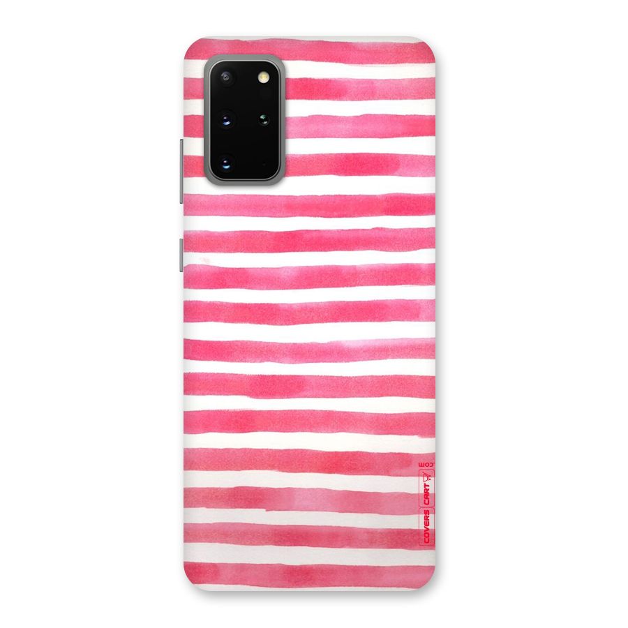 White And Pink Stripes Back Case for Galaxy S20 Plus
