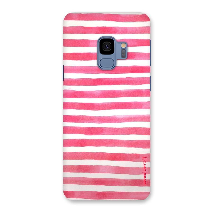 White And Pink Stripes Back Case for Galaxy S9
