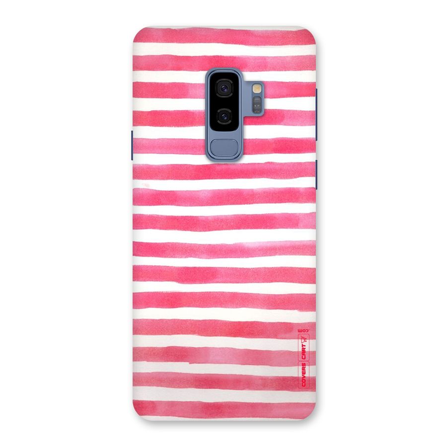 White And Pink Stripes Back Case for Galaxy S9 Plus