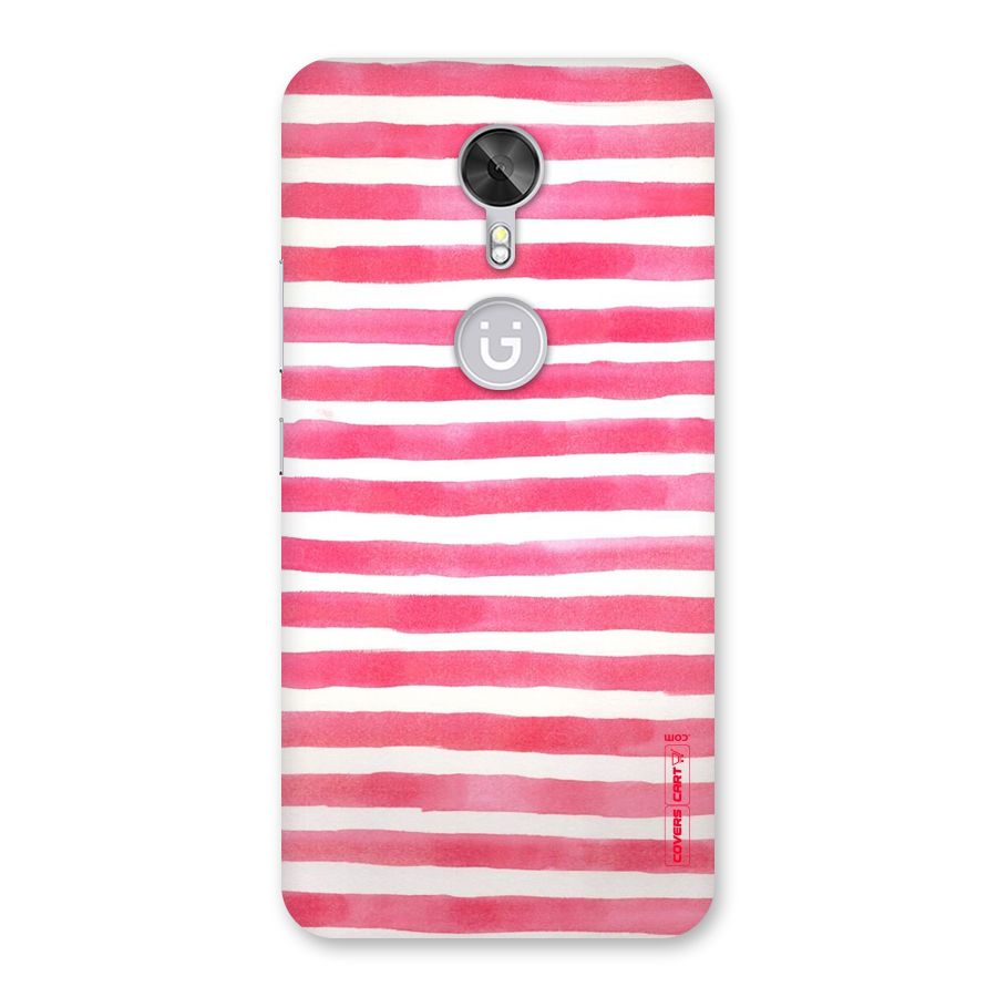 White And Pink Stripes Back Case for Gionee A1