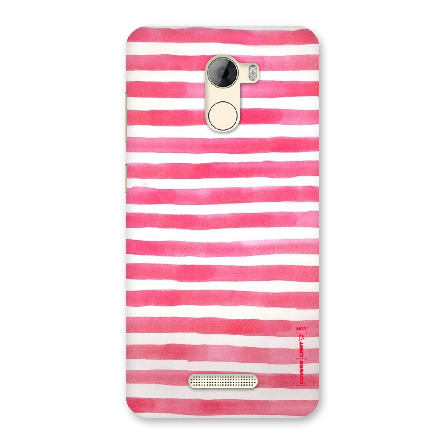 White And Pink Stripes Back Case for Gionee A1 LIte