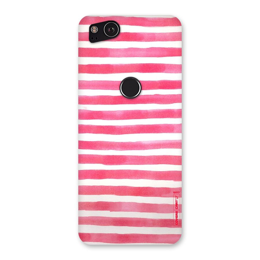 White And Pink Stripes Back Case for Google Pixel 2