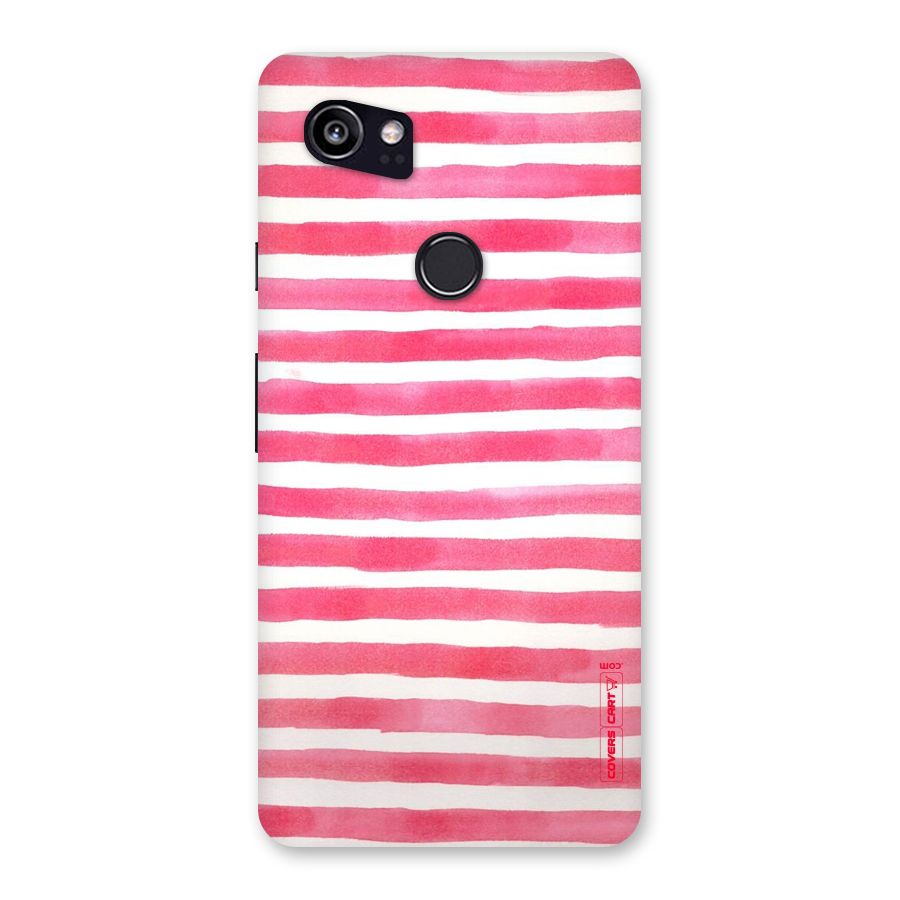 White And Pink Stripes Back Case for Google Pixel 2 XL